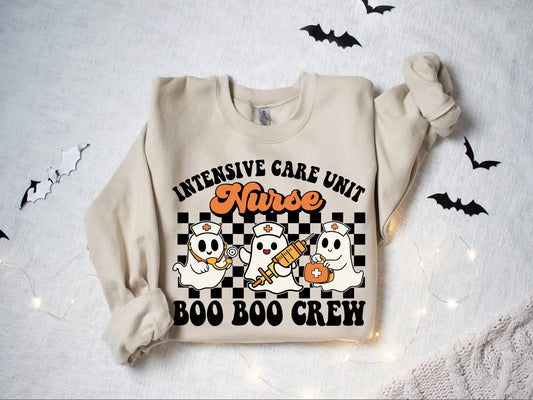 Intensive Care Unit Nurse Boo Boo Crew Shirt