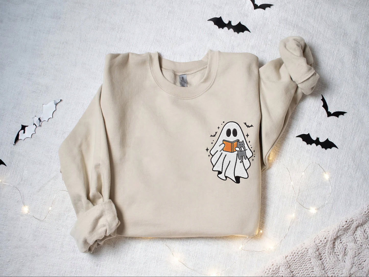 Embroidered Halloween Boo Shirt