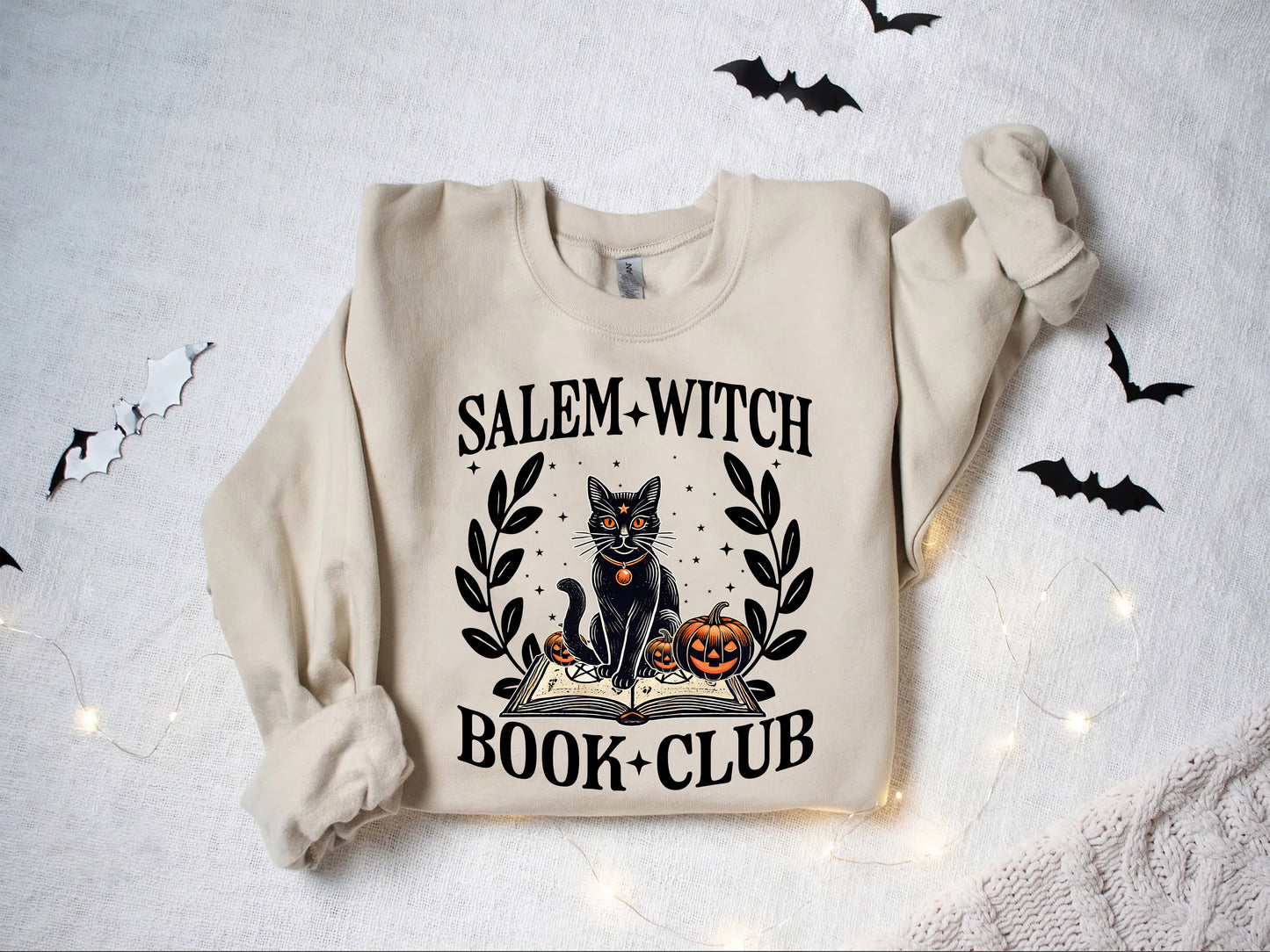 Salem Witch Book Club Black Cat Shirt