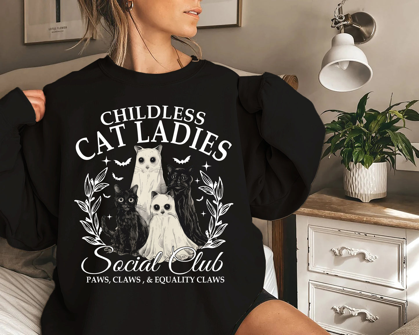 Spooky Halloween Childless Cat Lady Shirt